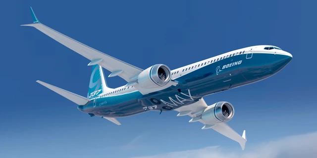 ボーイングの旅客機が飛行するイメージ図。