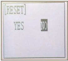 RC4GSのRESET画面。YESとNOが並び、NOが選択されている。