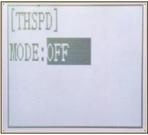 RC4GSのTHSPD画面。MODEはOFF。
