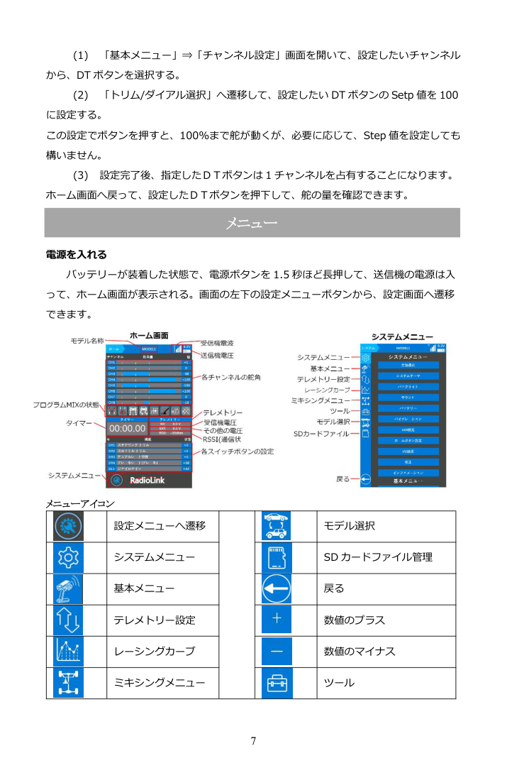 RC8X 日本語クイックリファレンス 図版